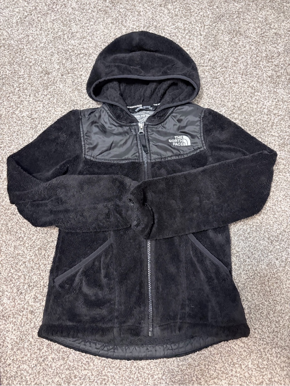 The North Face Kids Black Hooded Fleece Jacket
